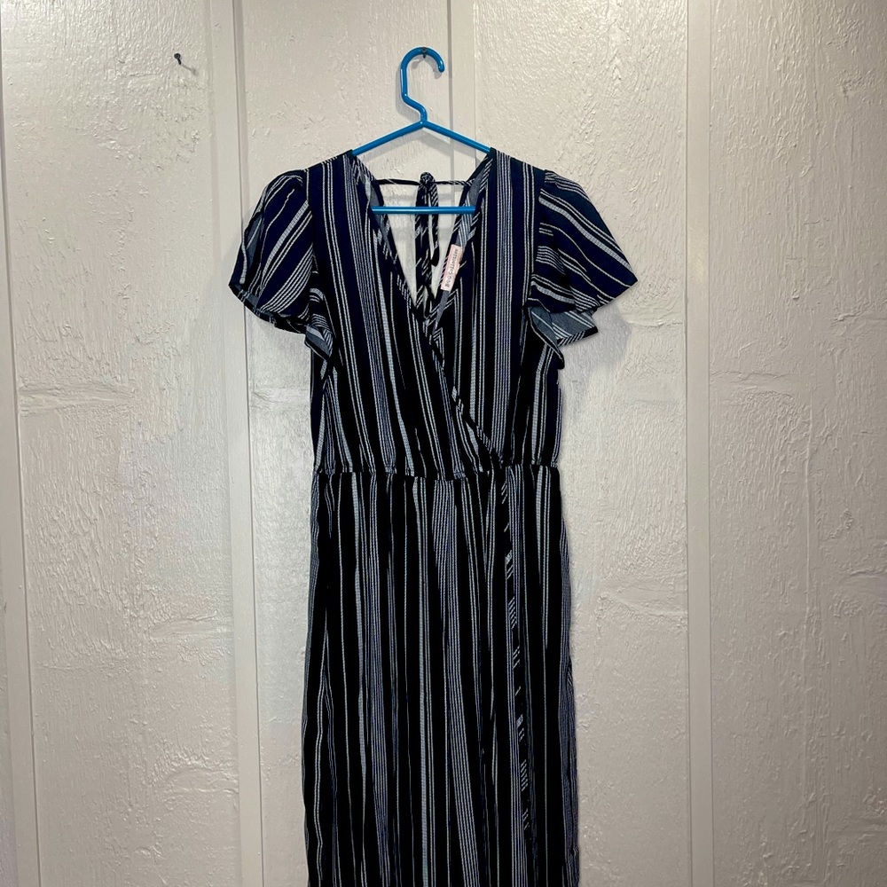 Women’s Black & White Striped Romper Small w/tags
